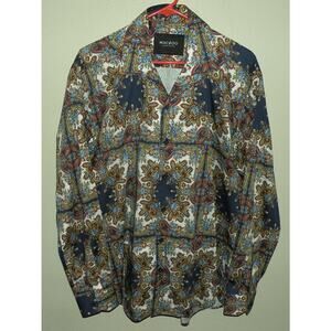 Maceoo Men’s 4/L LS Shirt Archimedes Tye Multi Paisley Italian Digital Fabrics